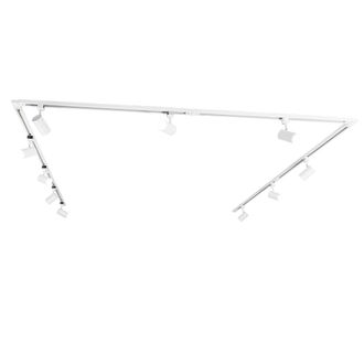 QAZQA Moderno Sistema De Riel Inteligente Monof&aacute;sico Con 10 Focos Blancos Incl. Wifi Gu10 - Jeana Acero Alargada Adecuado Para Led Max. 10 X 5 Watt - Qazqa