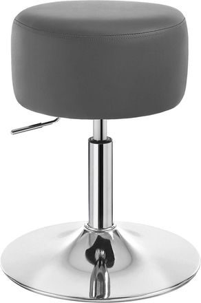 Woltu Woltu Taburete De Bar De Piel Sint&eacute;tica De Altura Regulable, Taburete De Cocina, Capacidad De Carga 150 Kg, Gris