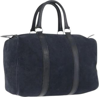 Dior Pre-owned Weekend Bags, female, Blue, Size: ONE SIZE Pre-owned Vintage Suede Hand Bag