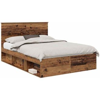vidaXL Estructura De Cama Con Cabecera Madera Vieja 140 X 200 Cm Vidaxl