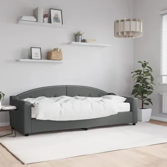 vidaXL Sof&aacute; Cama Con Colch&oacute;n Tela Gris Oscuro 80x200 Cm Vidaxl