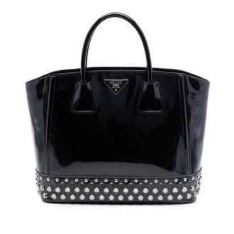 Prada Pre-owned Prada Spazzolato Studded Crystal Tote Ladies 78W4Y411MDH3P2LK
