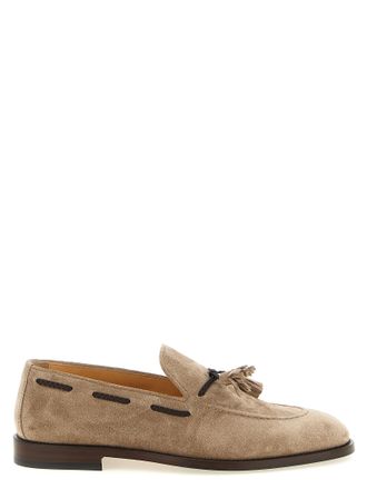 Brunello Cucinelli Brown Calfskin Slip-On Mens Loafers