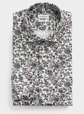 Seidensticker Mens Neutral flower wrinkle-free shirt Slim fit