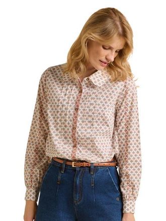 Brakeburn Tarja Long Sleeve Printed Shirt in Cream at Nordstrom, Size 12