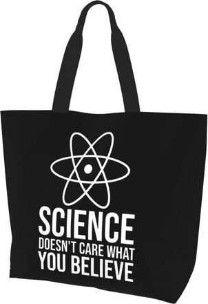 AOOEDM Science DoesnT Care What You Believe Ladies Canvas Tote Reusable Shopping Bag