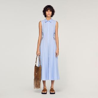Sandro Striped cotton maxi dress