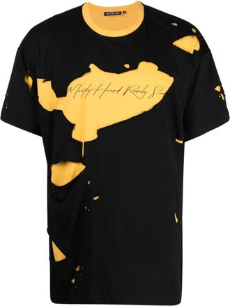 Mostly Heard Rarely Seen ripped logo-print cotton T-shirt - men - Cotton - S - Black
