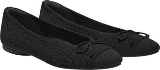 Vivaia Almond-Toe Bow Flats in Black at Nordstrom, Size 8.5