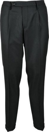 Michael Coal Stijlvolle Pantalon van Wolmix - Heren - Nette broeken - Zwart - W37 - Wol - Broeken