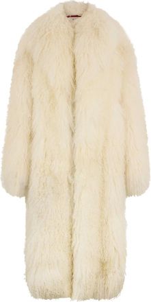 Philosophy di Lorenzo Serafini Faux Fur & Shearling Jackets, female, White, M, Oversized Long Coat