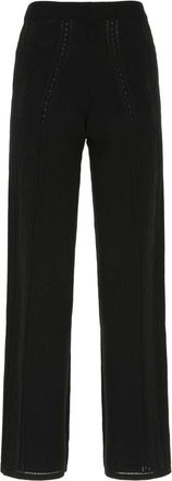 Marine Serre Ribbed Viscose Nylon Trousers - Black