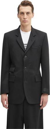 VETEMENTS Enkelrijige blazer - Heren - Blazers - Zwart - S - Wol - Jassen