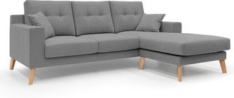Divani.Store Divani.store - Danish Sof&aacute; Rinconero Moderno Reversible De Tela Suave E Impermeable 237 Cm Gris