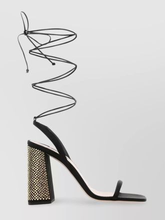 Miu Miu satin rhinestone-embellished sandals
