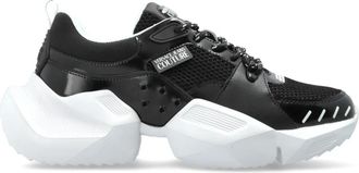Versace Jeans Couture Logo Sportschoenen - Heren - Sneakers - Zwart - 44 EU - Leer - Schoenen