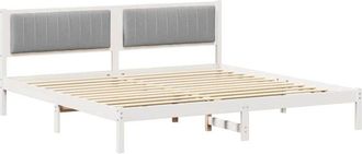 vidaXL Estructura De Cama Con Cabecera Gris Claro 200 X 200 Cm Vidaxl