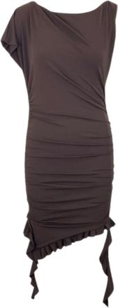 Pinko Dark Brown Boat Neck Mini Dress