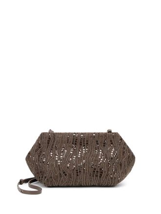 Brunello Cucinelli paillette detailing cross body bag - women - Fabric - One Size - Brown
