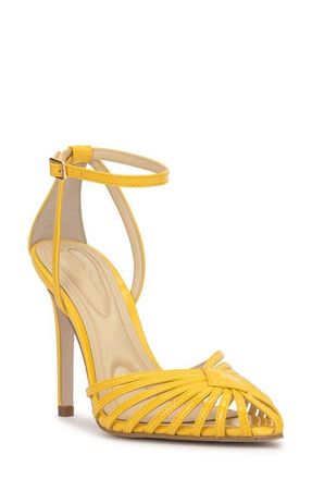 Jessica Simpson Paveri Ankle Strap Pointed Toe Pump in Yellow 03 at Nordstrom, Size 12