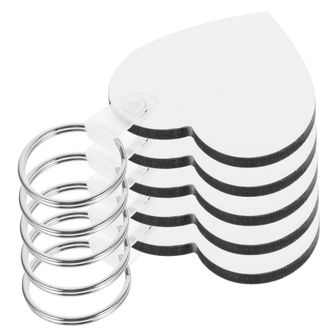 Frcolor 6pcs Sublimation Blank Keychains Heart-shaped Aluminum Heat Transfer Diy Keyring Set Craft Accessories for School and Rewards