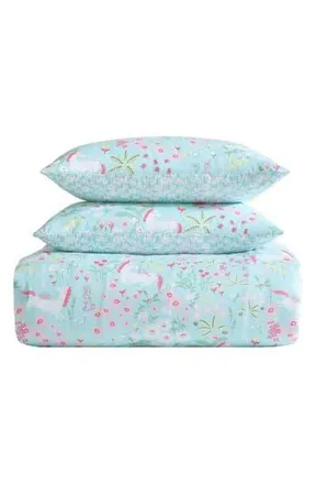 Laura Ashley Magical Unicorns 3-Piece Queen Microfiber Comforter & Sham Set in Bright Blue at Nordstrom Rack, Size Full/queen