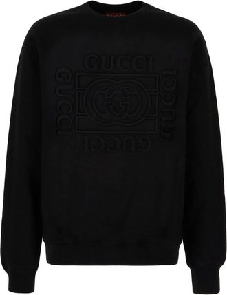 Gucci Sweatshirts, male, Blue, Size: L Brushed Cotton Jersey Sweatshirt
