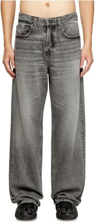 Diesel 2001 D-Macro Wide Jeans - Heren - Loose Fit Jeans - Grijs - W30 L32 - Denim - Jeans