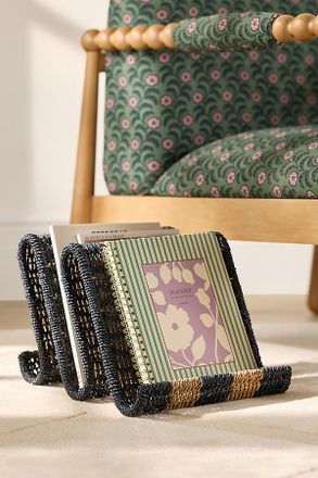 Anthropologie Lisette Seagrass Wavy Stripe Magazine Holder