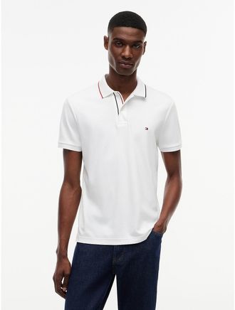 Tommy Hilfiger Mens Slim Fit Smooth Cotton Polo - White - XL