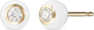 Melissa Kaye Orecchini Audrey medi in oro giallo 18 carati con diamanti