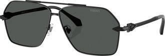 Versace Dark Grey Irregular Mens Sunglasses VE2284 143687 63