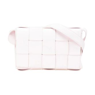 Bottega Veneta Pre-owned The Pouch Intrecciato Schoudertas - Dames - Pre-owned - Roze - Maat: ONE Size Leer