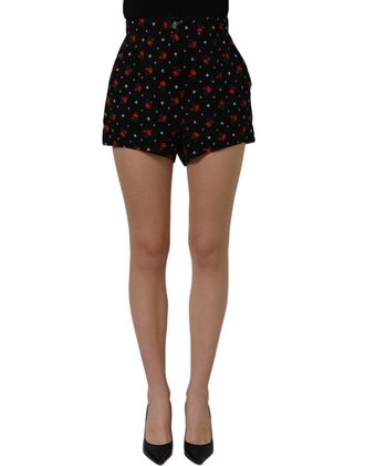 Dolce & Gabbana Floral-Print Shorts - Black