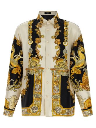 Versace Multicolor Silk Mens Blouse
