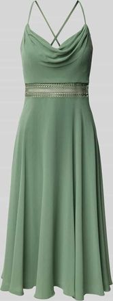 Vera Mont Cocktailkleid mit Wasserfall-Ausschnitt in Schilf, Größe 32