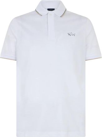 Paul & Shark Polo met korte mouwen en logo - Heren - Polos - Wit - M - Katoen - Tops