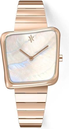 Vanna Nebula Gemstone Watch in White Pearl-Rose Gold at Nordstrom