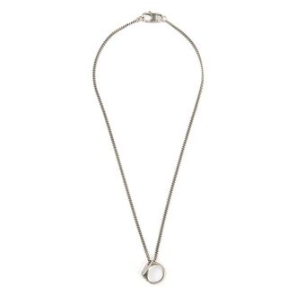 Maison Margiela Necklaces, female, Gray, ONE SIZE, Charm Chain Necklace Silver Tone Lobster