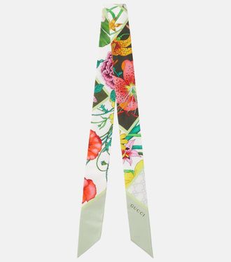 Gucci Printed twill silk scarf