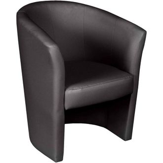 Dmora Poltrona con rivestimento in ecopelle, colore nero, cm 65 x 78 x 60, con imballo rinforzato - Dmora