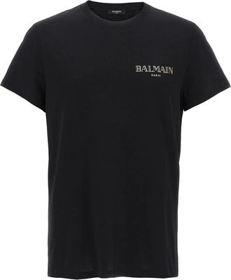 Balmain T-Shirts, male, Black, L, Cotton T-shirt
