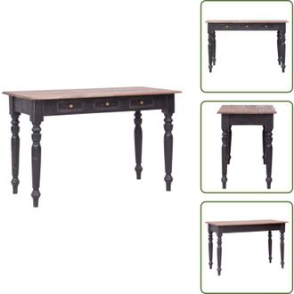 vidaXL Scrivania vintage - vidaXL Scrivania con 3 Cassetti 117x57x75 cm Legno Massello di Mogano - Scrivania in legno massello