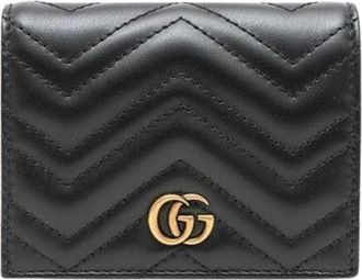 Gucci Pre-owned Wallets, female, Black, Size: ONE SIZE Pre-owned GG Marmont Card Case Wallet