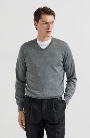 Brunello Cucinelli Cashmere and silk lightweight sweater in Dark Grey at Nordstrom, Size 50 It