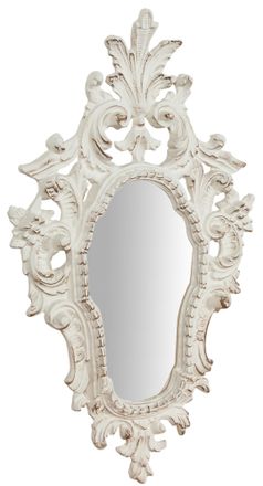 Biscottini International Biscottini - Espejo De Pared De Colgar De Madera Acabado Con Efecto Blanco Envejecido Talla Made In Italy