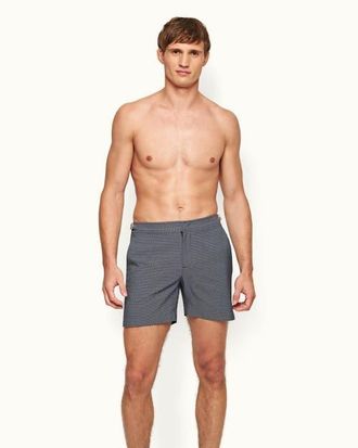 Orlebar Brown Bulldog X Smarter Classic Swim Shorts in Honeycomb at Nordstrom, Size 31