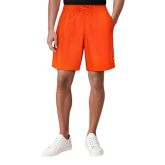 Lyle & Scott Zwemshort voor heren van grosgrain met geborduurd logo (Oranje)
