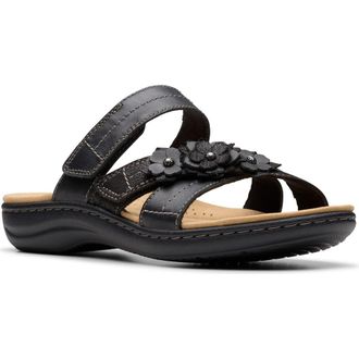 Clarks Laurieann Rose Sandal in Black Leather at Nordstrom Rack, Size 8.5