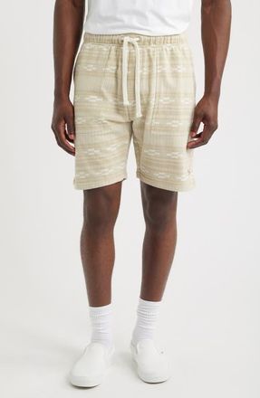 Dark Seas Cyrus Stripe French Terry Drawstring Shorts in Moss/White at Nordstrom, Size Xx-Large